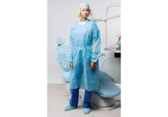 Mantel mit Elastik, steril, 110 cm (50 Stück) Packung: hellblau