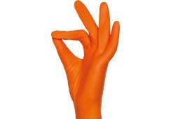 Ampri Style Nitril Handschuhe, Orange, puderfrei, unsteril: Gr. XS