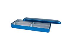 Aufbewahrungsbox Metall, für 4 Kleinteile: blau